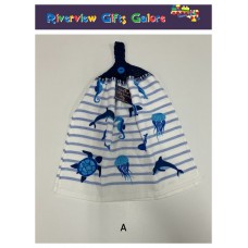 Crochet Top Hand Towel / Tea Towel - Sealife Crochet Top Hand Towel / Tea Towel - Sealife